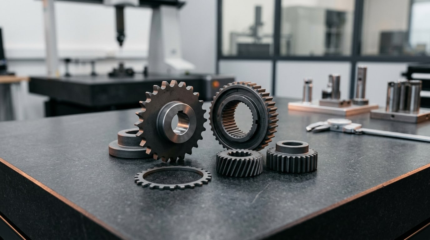 Press and sinter gears, sprockets, hubs, and precision components
